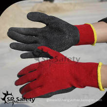 SRSAFETY 10 Gauge knit red polycotton construction work gloves cheap gloves/working gloves with latex coated